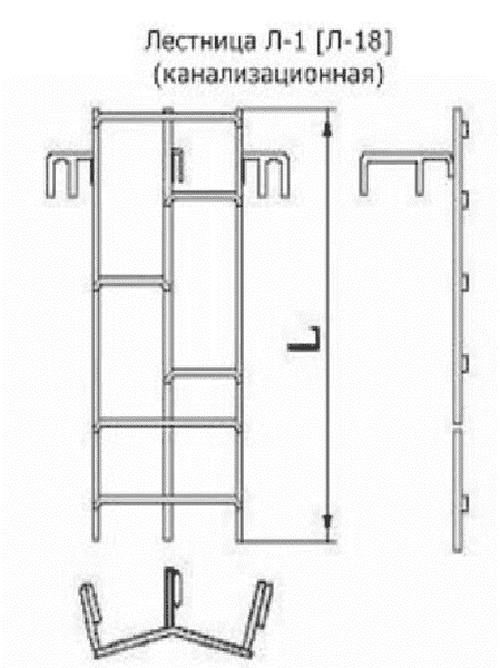 Лестницы для колодцев канализационные Л1, Л18